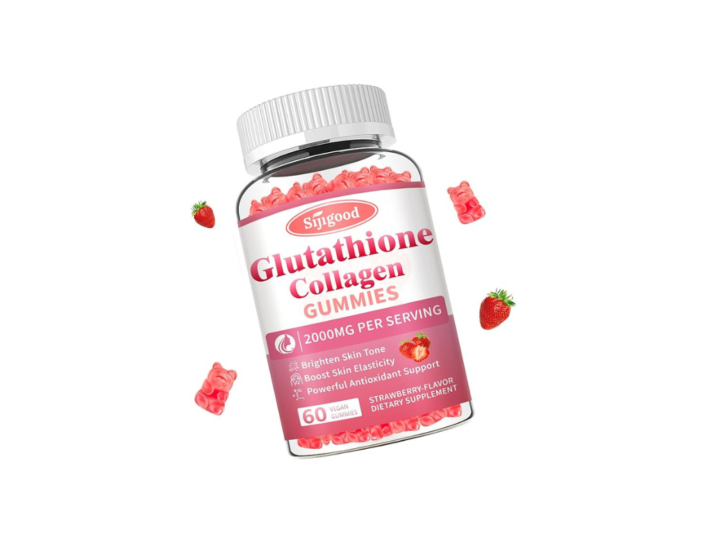 Glutathione Collagen Gummies brighten skin, support hair, nails, anti-aging.